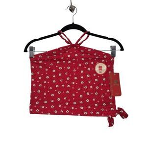 NWT Vintage y2k Tube Top Floral Flowers Faded Glory Girls Large 10/12